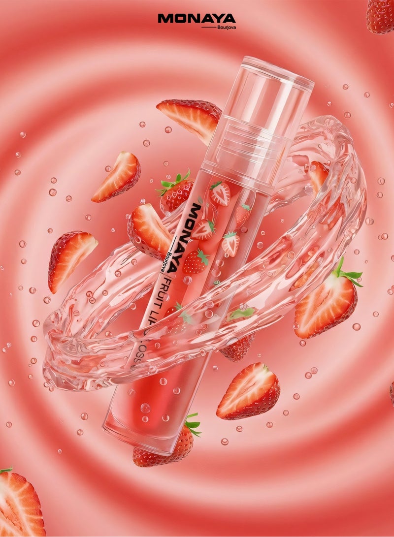 Monaya LO002 Fruit Lip Gloss, Natural Glossy Finish, Nourishing Lip Oil for Soft & Shiny Lips, Hydrating, Non-Sticky, Long-Lasting Moisture, Fruity Scent Lip Care - Image 3